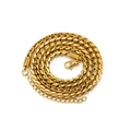 Collar de cadena cubana de acero inoxidable dorado brillante con cierre de langosta - Oro 3.2mm*50+5cm