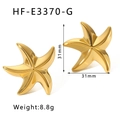 Vista dettagliata delle dimensioni e del peso degli orecchini a stella marina placcati oro 18 carati - Oro 18K / Oro(HF-E3370-G)