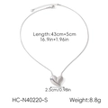 Silver heart pendant necklace detailing size 43+5cm and weight 8.8g parameters - Silver Large Heart Snake Chain (HC-N40220-S)