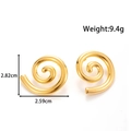 Goldene Spiral-Ohrringe aus Edelstahl mit geometrischem Design und Maßen als Detail - Schnecken-Spirale / Gold