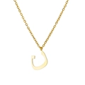 Minimalist gold stainless steel necklace featuring a sleek Arabic letter pendant charm - Arabic Letter 5 / Gold