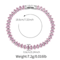 Macro detail of pink marquise-cut zircon bracelet with 18.6cm length measurements - Pink Marquise Gemstone Style (KB0767-1)