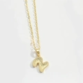 Minimalist gold necklace with a wavy textured pendant and a fine cable chain link - Letter Z