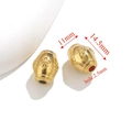 Golden olive-shaped stainless steel spacer beads with floral relief, 14.5x11mm for DIY jewelry - Style E-Floral Relief Olive / Gold