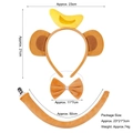 Pluche apenkostuumset met banaan hoofdband, oranje vlinderdas en een lange staart - Geelbruine Banaan Aap 3-delige Set
