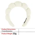 Detail view of thickened off-white sponge headband with wave edges and 17x18x4cm dimensions - 7-towel Fabric Off-white Headband