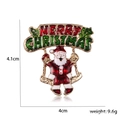 Detailed view of Santa Claus brooch with Merry Christmas banner and product dimensions - Santa Banner