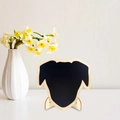 Puppy shaped wooden mini chalkboard sign with base for Christmas party decor - Dog