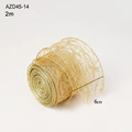 Cinta de malla dorada brillante AZD45-14, 6cm de ancho para regalos de Navidad - 6cm / Malla Calada/2m