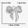 Silver bow pendant in 304 stainless steel with size 1.8cm and weight 1.4g specifications - Balanced Bow Accessory / Silver