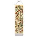 Vintage mushroom botanical wall hanging with wooden scroll and colorful plant illustrations - Style 3 / 32.5x130cm