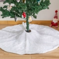 Ronde witte kerstboomrok van imitatiebont met zachte pluche voor feestdecoratie - Langharige Boomrok 90cm