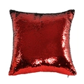 Moderner quadratischer Kissenbezug mit roten Pailletten und reflektierender Metalltextur - 45*45cm (Ohne Kern) / Rote Pailletten