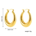 Detailed size view of 35mm thick hollow teardrop gold hoop earrings with weight specs - Chunky Teardrop Style