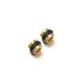 Golden stainless steel spacer beads with black faceted zircon stones for DIY bracelets - Gold-Black Rhinestone