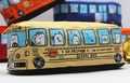 Yellow school bus canvas pencil case with cute white bear cartoon for students - Yellow