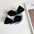 Pair of elegant black velvet bow hair clips displayed on a decorative aesthetic tray - One Pair / Black Pair (Left & Right)