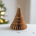 Albero di Natale in carta a nido d'ape marrone per decorazioni, altezza 10 cm - Stile A / Marrone