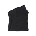 Top asimétrico negro de un solo hombro para mujer, estilo minimalista de verano 2025 - XS / Negro