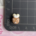 Mini resin bear dessert charm for DIY crafts, heart-shaped design measuring 1.5cm by 1.5cm - Chocolate Heart Stick