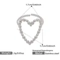 Polished silver stainless steel heart ring made of beads, size 7, waterproof and allergy-free - Hollow Heart Beaded Style (Y181) / Steel