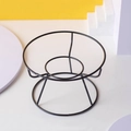Minimalist matte black metal iron stand with geometric design for pet bowls - Single Stand / Black