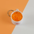 Miniature pumpkin porridge bowl keychain with metal ring and decorative red logo - Barrel Diameter 4cm / Orange Rice Porridge