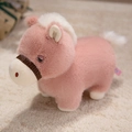 Niedliche rosa Plüschpony-Puppe mit weicher weißer Mähne und Schweif für Kinder - Rosa / 25cm
