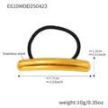 Minimalist 18K gold plated stainless steel ponytail cuff with elastic hair tie - Minimalist Narrow Arc Style (E610) / Gold