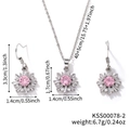 Dimensions du parure flocon de neige rose avec chaîne 40+5cm et poids de 6,7g - Style Rose (KSS00078-2)