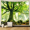 Macro detail of high-resolution forest tapestry with ancient mossy tree and sunlight - Brushed Fabric / 73X95CM / GT330070 (古树晨光)