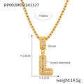 Vergulde ketting met letter L hanger, zirkonia steentjes en 56cm lange boxketting - Ketting Letter L