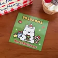 Christmas gift card with cute polar bear illustration in green 10x10cm size - Christmas Puppy Header - Type 5