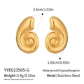 Detaillierte Größenangaben goldener Spiralohrringe mit Maßen von 2,6 cm x 1,65 cm - Goldener Stil (YYE023565-G)