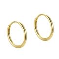 Pendientes de aro minimalistas en plata de ley S925 con un acabado dorado pulido - 10mm / Dorado