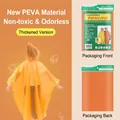 Thickened yellow PEVA disposable raincoat for adults with waterproof hooded design - Children's Poncho Raincoat / Orange