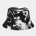 Omkeerbare vissershoed met zwart-wit graffiti-print voor dames en heren in streetwear-stijl - Eén maat / Omkeerbaar Graffiti Zwart