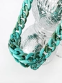 Chunky turquoise marble acrylic chain necklace with transparent clasp for hip hop style - 60cm Turquoise Green Necklace