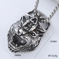 Detailed view of roaring tiger head pendant showing dimensions 41mm by 28mm and 22.8g weight - Roaring Tiger Head (Style 4 Pendant Only)