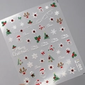 3D embossed Christmas nail stickers TL-069 featuring Santa, reindeer and snowflakes - Christmas 3D Relief Style (TL-069)