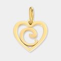 Pendentif cœur évidé en acier inoxydable doré avec spirale pour création de bijoux DIY - Lettre C / Acier
