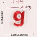 Red embroidered letter g patch with white border for clothing customization, 2.5cm size - Letter-G