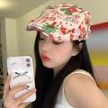 Graffiti style beige beret featuring colorful cartoon prints and IS FREE KINDNESS text - Graffiti Picture Color