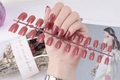 Long square dusty pink press-on nails set with glossy finish and full size range - Deep Pink (CFL-11)
