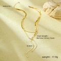 Detail view of gold titanium steel flat snake chain with size and weight parameters - 38+7cm / Gold (NMSN-B138-1)