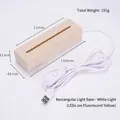 Rectangular wooden LED lamp base with USB cable for resin art 150x45x31mm - Natural Wood LED Base - White Light