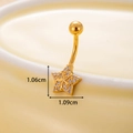 Gold-plated star belly button ring with micro-paved cubic zirconia dangles - Star Style (1#) / Gold
