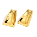 Pendientes de trapecio bañados en oro de 18K con diseño geométrico minimalista - Trapecio Curvo / Dorado