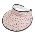 Rosa Sonnenvisier mit Schmetterlingsdruck und Polka-Dot-Besatz für UV-Schutz im Freien - Erwachsene / Rosa