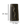 Black book-shaped ceramic vase with gold trim detail, height 24.3cm and width 13.5cm - Large / Black